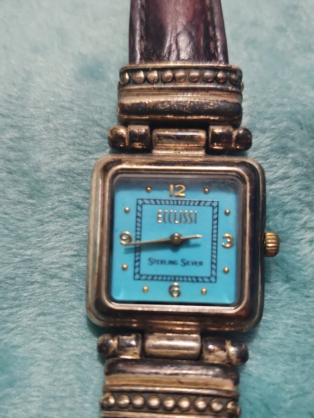 Ettore Turquoise Dial Sterling Silver Women’s Watch